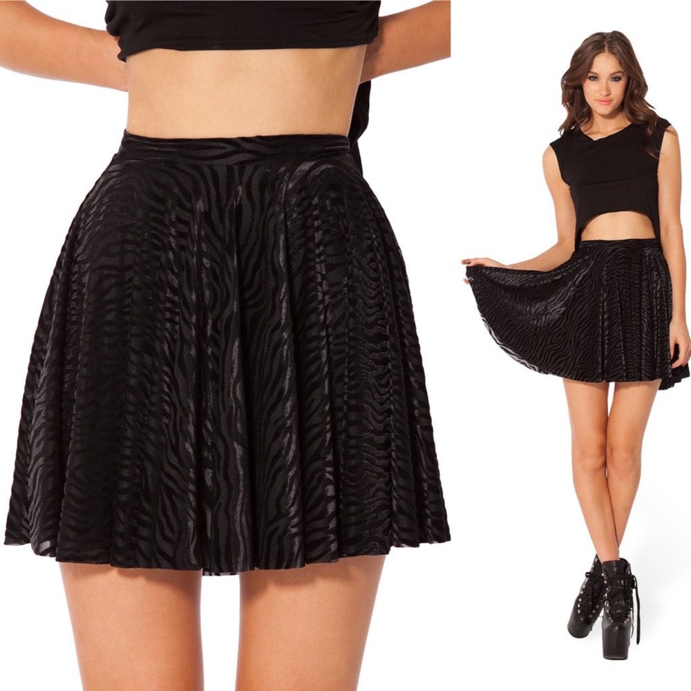 Burned Zebra Skater Skirt Blackmilk Clothing M